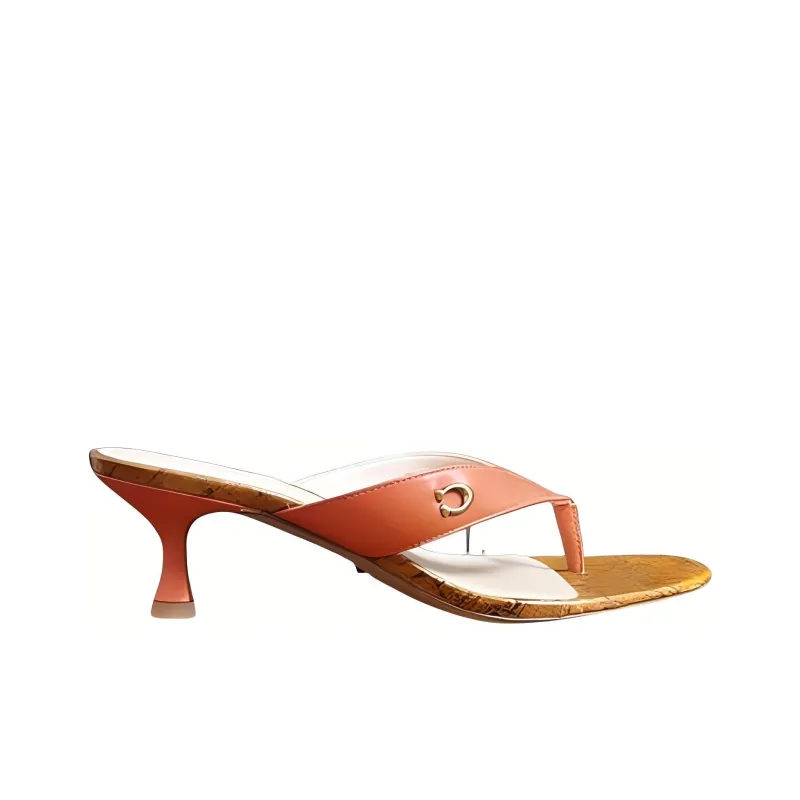 COACH Odor-Resistant Flip Flops Women's Brown-1