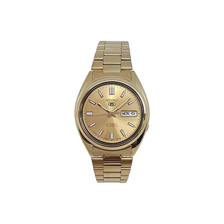 SEIKO Automatic Mechanical Movement Stainless Steel Strap Watch Men's Watches Gold Dial SNXS80J5-0