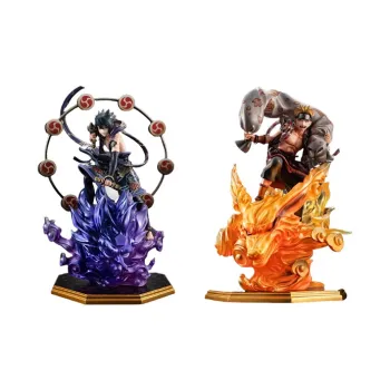 MegaHouse GEM MH Naruto, Wind God Lightning God Naruto Sasuke 2.0 Set Scale Figures 28cm