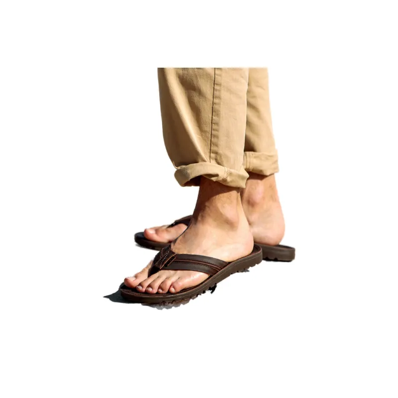 REEF Rubber Sole Quick Dry Flip Flops Men Brown-7