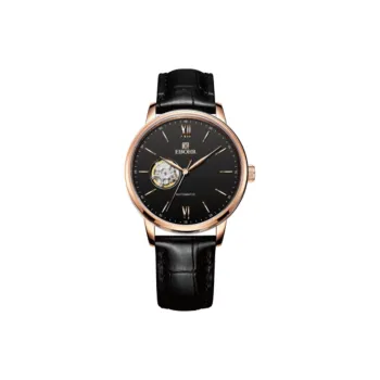 EBOHR Belt Mechanical Movement Watch Men Black Dial