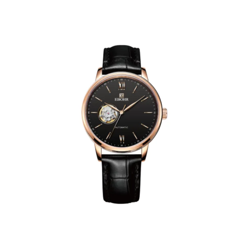 EBOHR Belt Mechanical Movement Watch Men Black Dial-0