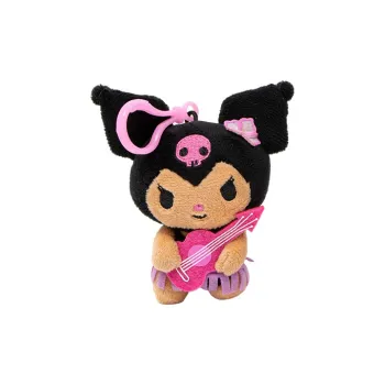 Sanrio Kulomi Hawaii Collection Black Leather Dolls Plush Pendant 10. 16cm Height