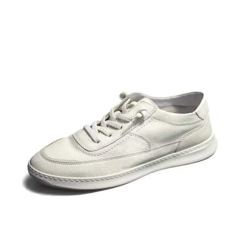 Devanro Small White Shoes Moisture Wicking Wear Resistant Breathable Slip Resistant Low Top Casual Shoes Men White