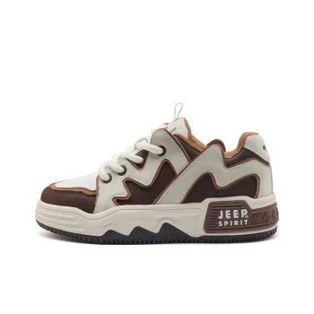 JEEP SPIRIT Anti Slip And Wear Resistant Height Increasing Low Top Skateboard Shoes Men Brown