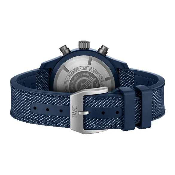 IWC PILOT Collection Automatic Mechanical Movement Men's Watches Watch Blue Dial Ceramic Watch Case Rubber Strap-3