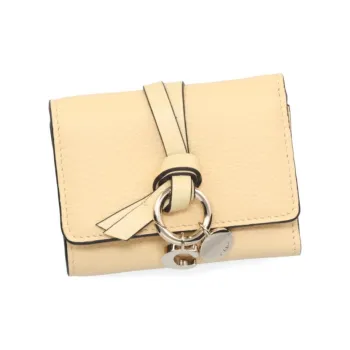 Chloe Alphabet Grained Calfskin Clutch Mini Women's Soft Yellow
