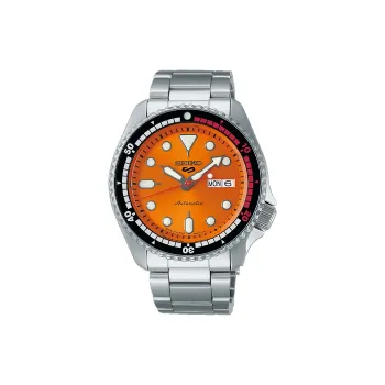 SEIKO Mechanical Movement Watch Men's Watches Orange Watch Dial SBSA215