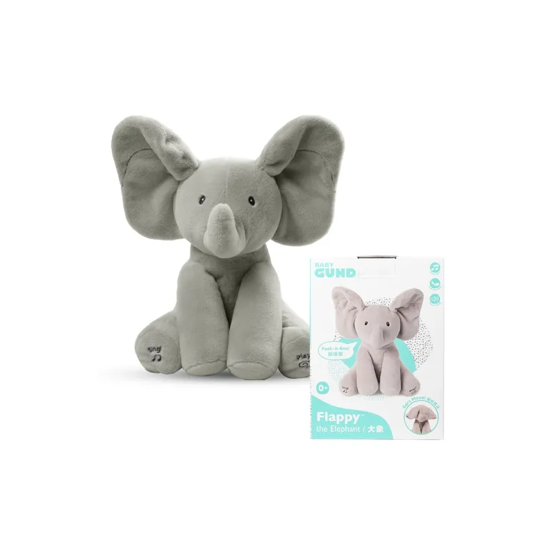 GUND Blush Collection Hide And Seek Singing Elephant Baby Elephant Kids Sound Activated Dolls Plush Doll 30CM High-1