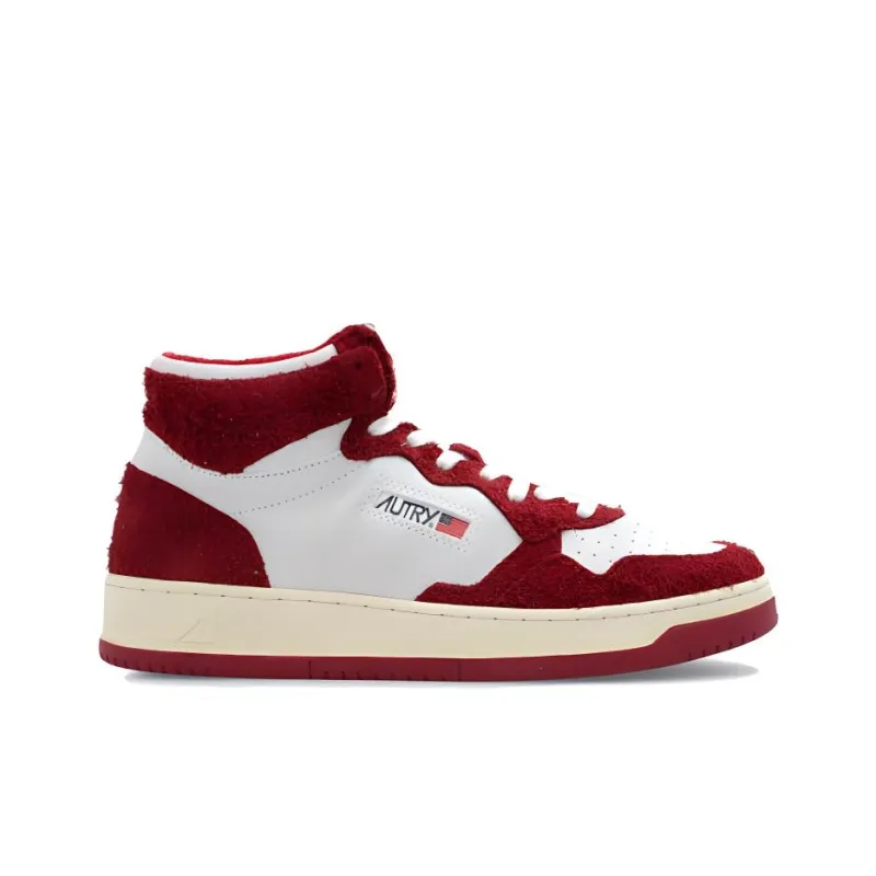 AUTRY High Top Skateboard Shoes Men White Red-1