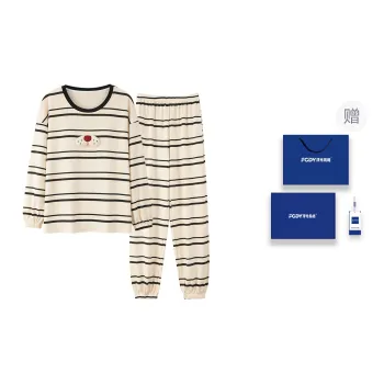 Floating Light Islands Pajama Set Women's Gift Box Set Apricot