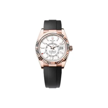 ROLEX Sky Dweller Men's Watches Watch Automatic Mechanical Movement 42mm White Dial 18K Rose Gold Watch Case