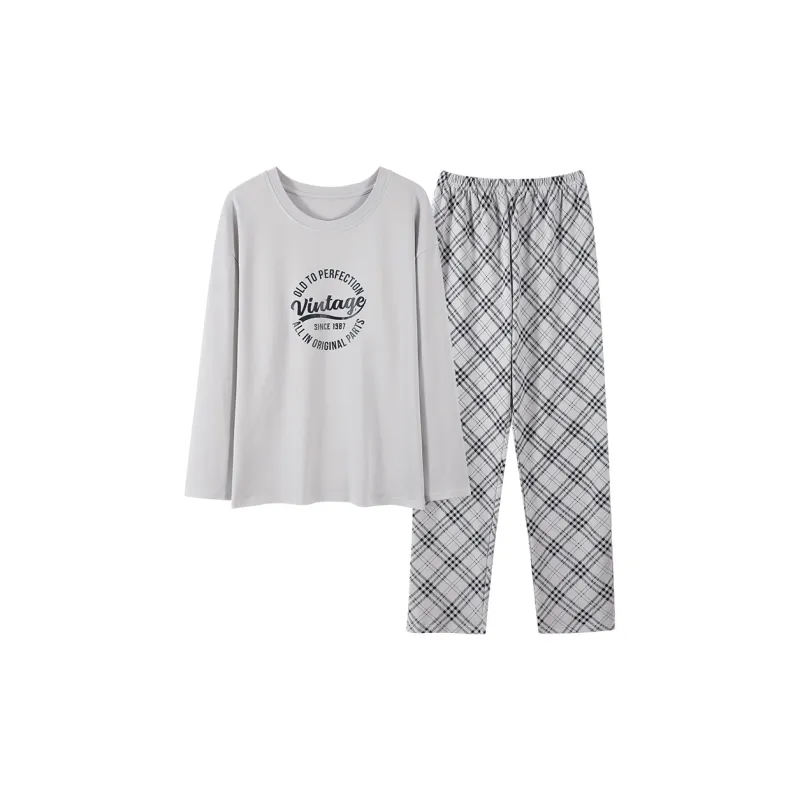 Herbal Primer Pajama Set Men Light Gray-0