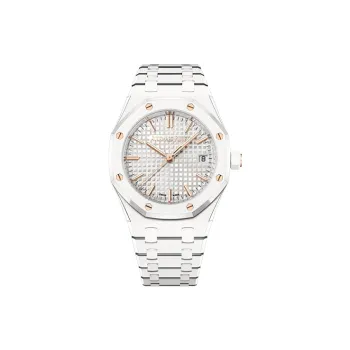 AUDEMARS PIGUET ROYAL OAK Collection Automatic Mechanical Movement Women's Watch 34mm Silver Dial Ceramic Watch Case