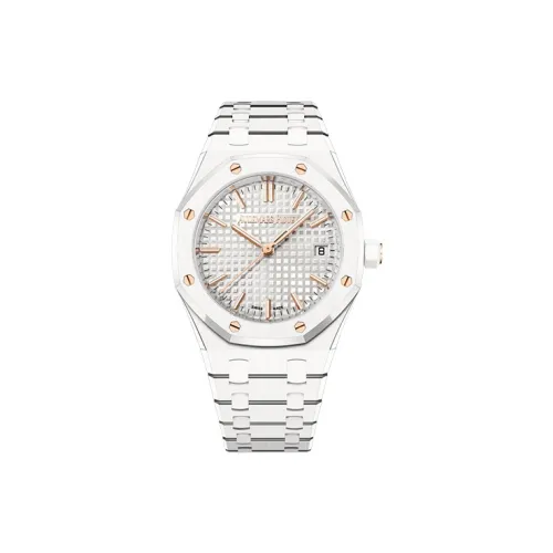 AUDEMARS PIGUET ROYAL OAK Collection Automatic Mechanical Movement Women's Watch 34mm Silver Dial Ceramic Watch Case