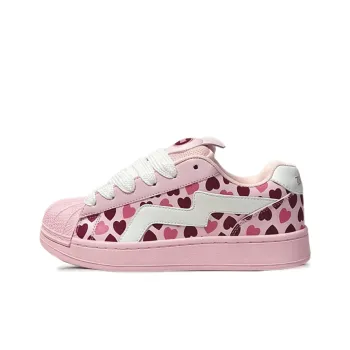 ZUIBANG Low Top Skateboard Shoes Women's Pink White Heart