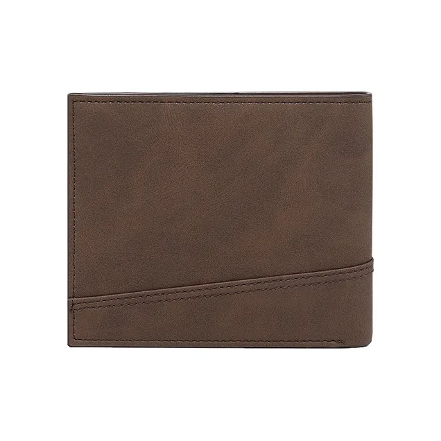 Old Man's Head Synthetic Leather Wallet Men Coffee-3