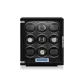 9 Watch Slot-Black Enamel Coating+Black Leather Strap