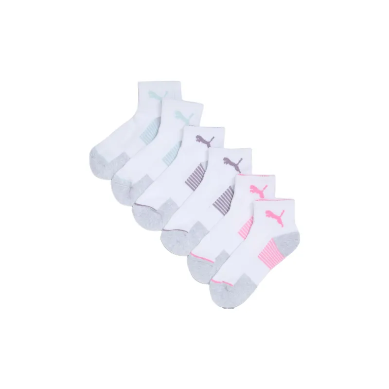PUMA QUARTERHalf-Terry Length Crew Socks Mid-Calf Socks Women's 6 Pack-0