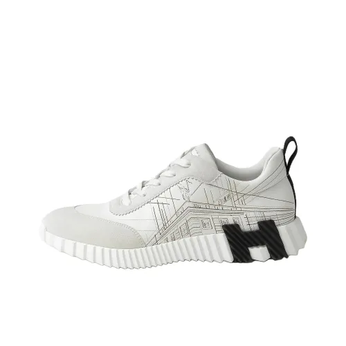 HERMES Bouncing Low Top Casual Shoes Men White