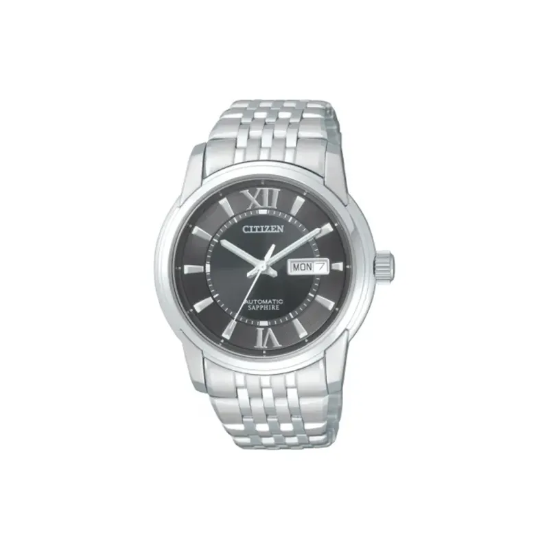 CITIZEN Automatic Mechanical Movement Stainless Steel Strap Watch 40mm Men's Watches Black Dial-0