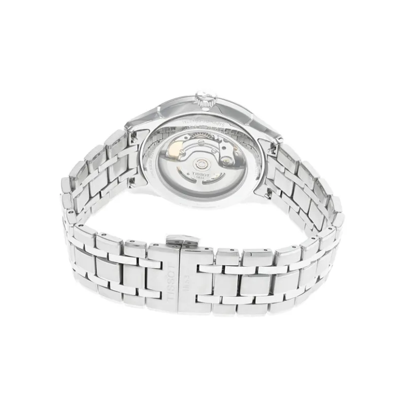 TISSOT Automatic Mechanical Movement Unisex Watch 39mm Blue Dial Stainless Steel Case Stainless Steel Watchband-3