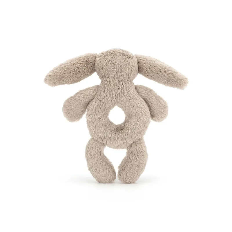 JELLYCAT Shy Beige Rabbit Ring Rattle Dolls Plush Doll-3