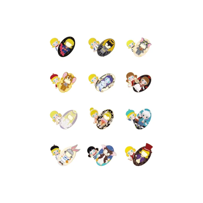 POP MART Molly X Warner Anniversary Collection Badge Blind Box Products Single Mystery Box/Full Box 12 Pcs-0
