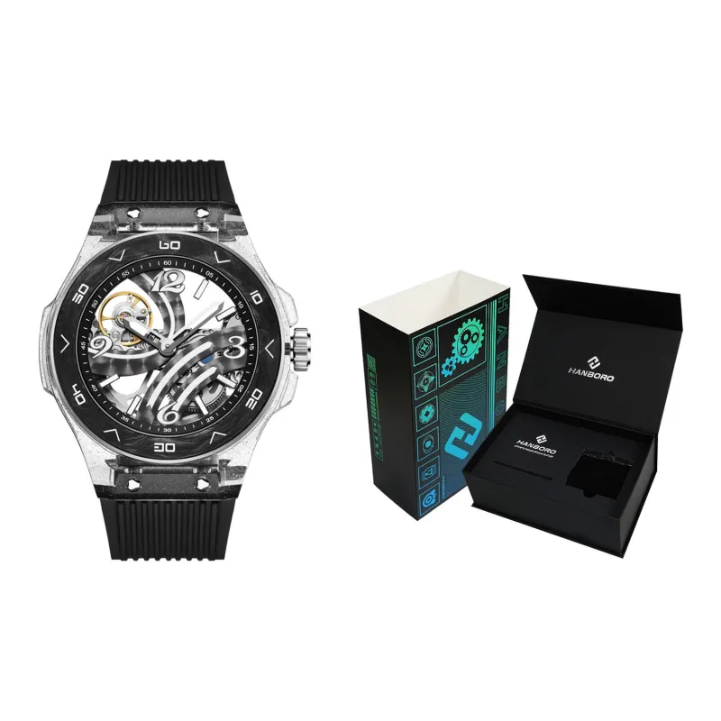 HANBORO Automatic Mechanical Movement Watch Men's Watches Cut Out Dial HBR963-8