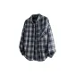Navy Blue Plaid (Long)