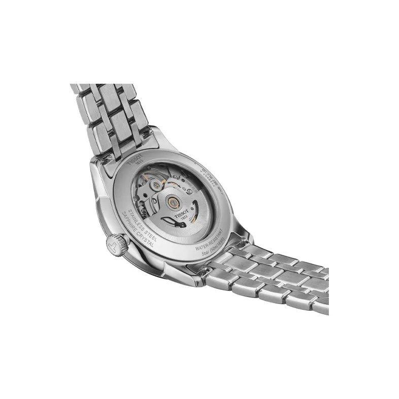 TISSOT Automatic Mechanical Movement Unisex Watch 39mm Blue Dial Stainless Steel Case Stainless Steel Watchband-2
