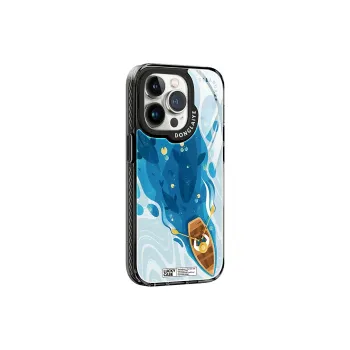 Donglaiye Glass Material Xishan Boat Shadow Phone Case Compatible With Apple 13 14 15 Series Cartoon