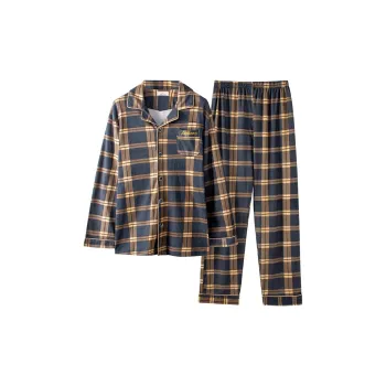 The Story Of The Flower Season Pajama Set Men's Navy Blue
