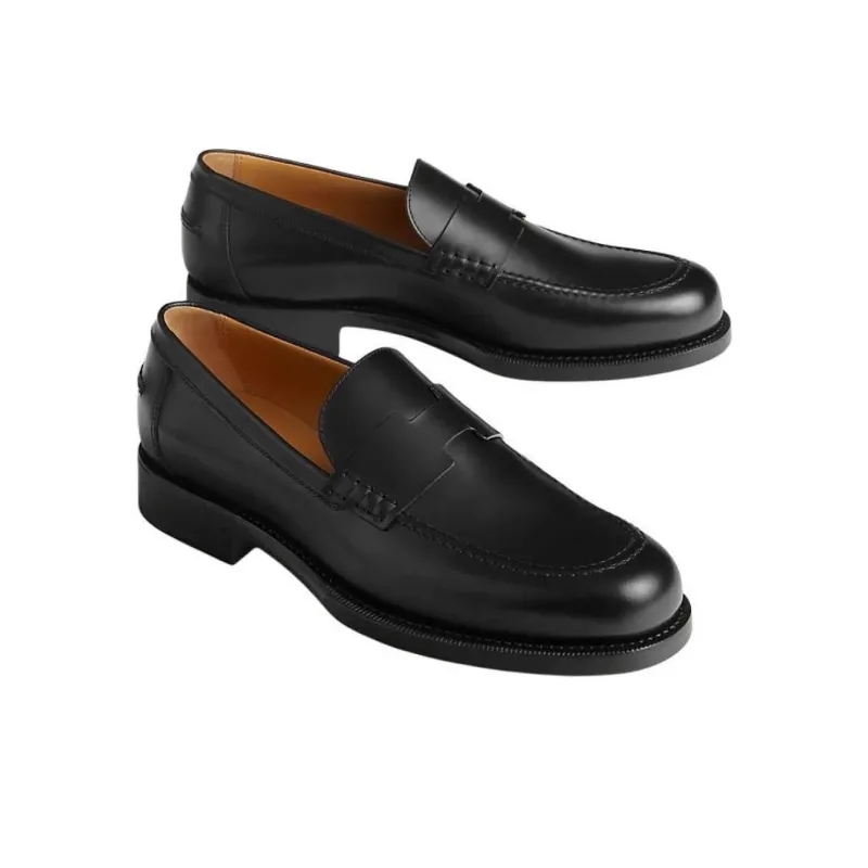 HERMES Interview Loafers Men Black-3
