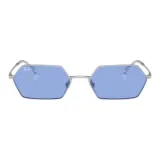 Silver Frame Blue Lens