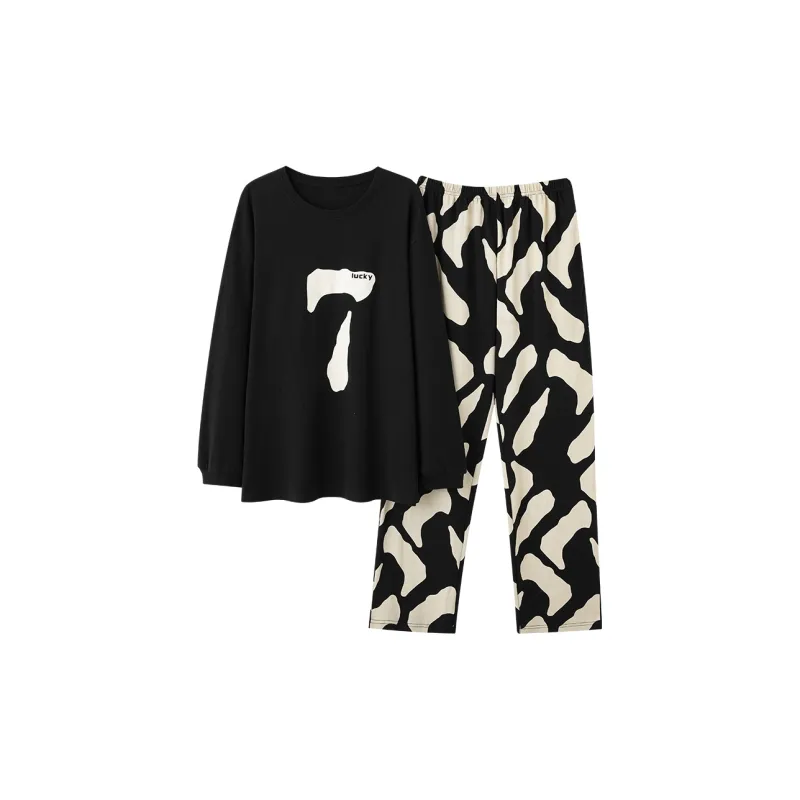 Qiao Ni Tong Pajama Set Men's Black-1