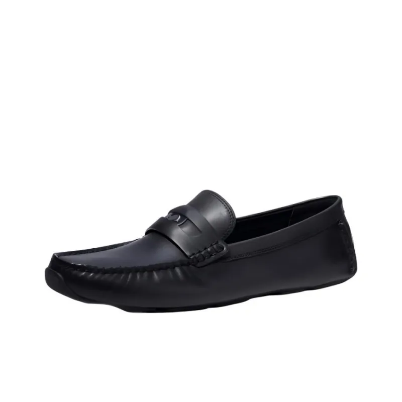 COACH Logo-plaque Leather Loafers-2