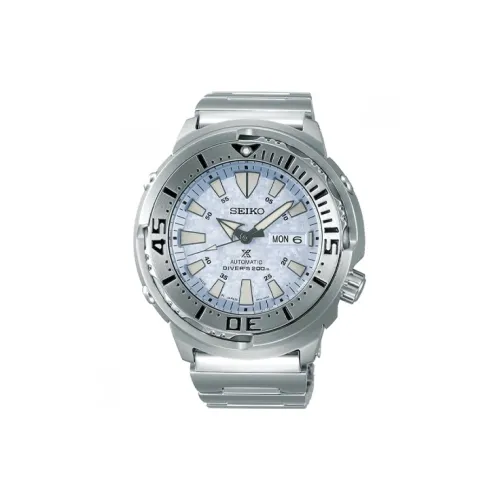 SEIKO Prospe Automatic Mechanical Movement Stainless Steel Strap Watch Men's Watch White Dial