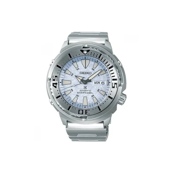 SEIKO Prospe Automatic Mechanical Movement Stainless Steel Strap Watch Men's Watches White Dial-0