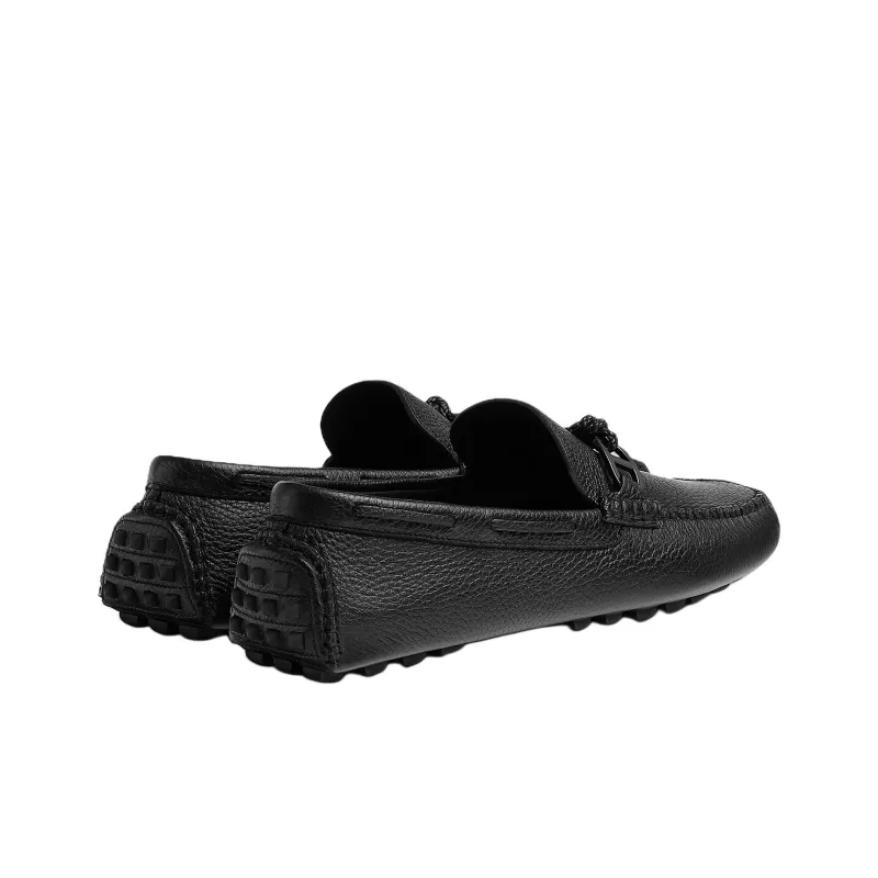 HERMES Alessandro Beanie Shoes Men Black-3