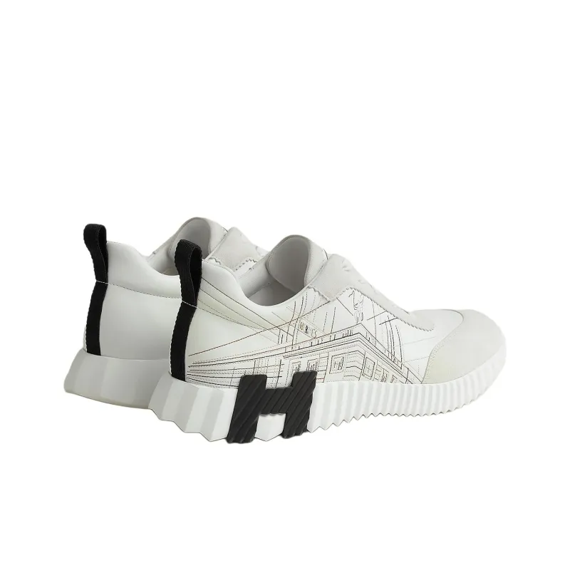 HERMES Bouncing Low Top Casual Shoes Men White-2