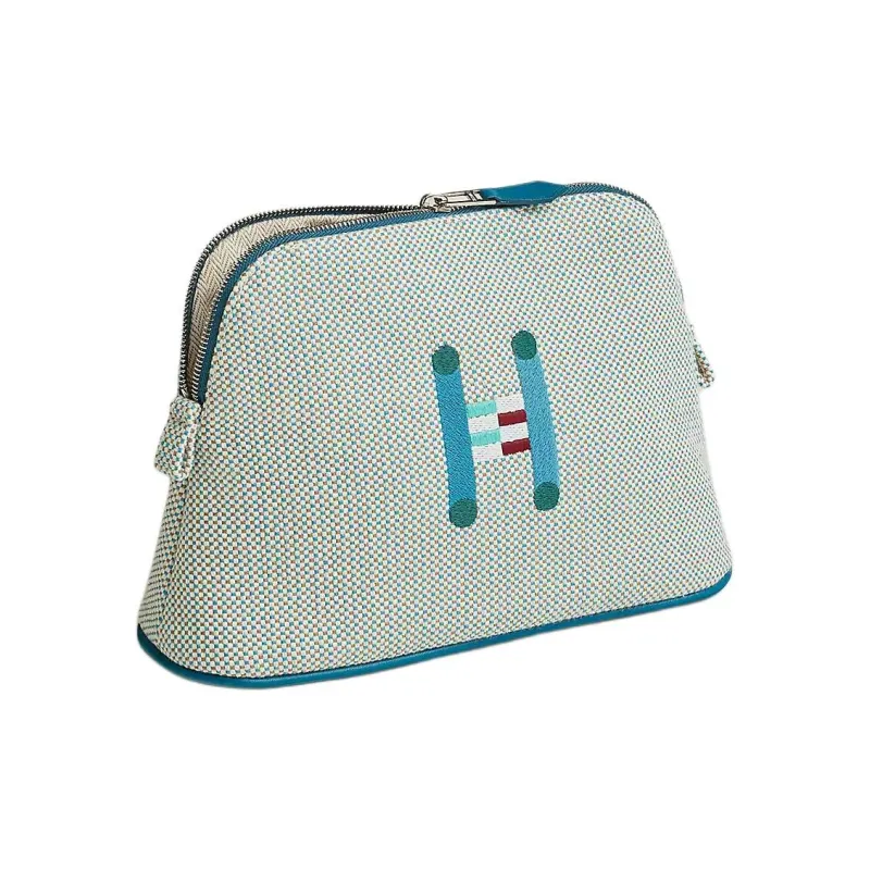 HERMES Bolide Cotton Storage Bag Mini Unisex Cyan Plus Lure-1