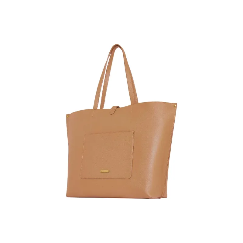 REBECCA MINKOFF Genuine Leather Tote Bag Shopping Bag Handbag Large Size Women's Natural-1