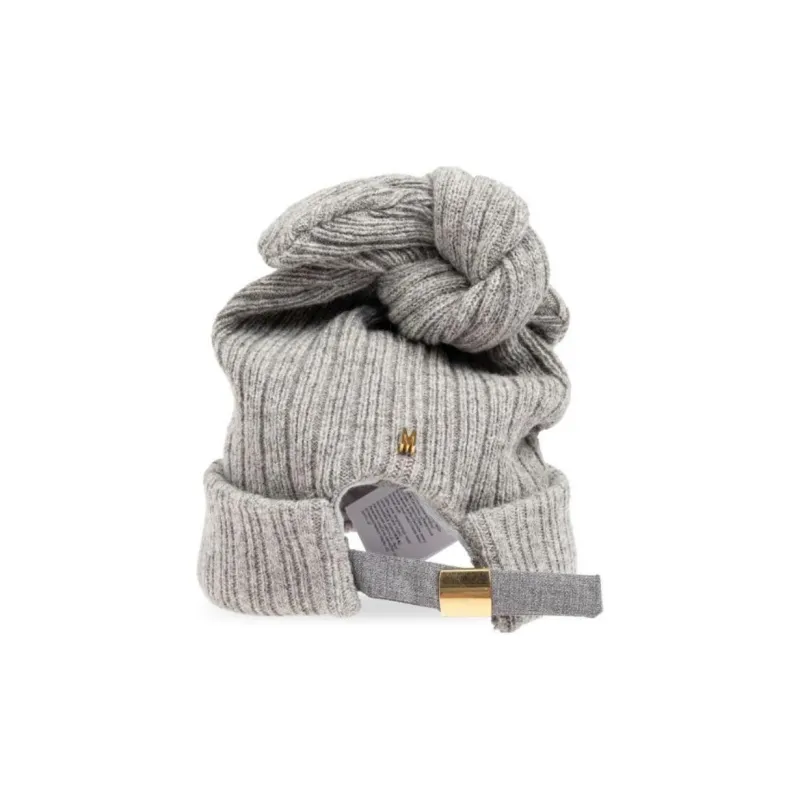 MOSCHINO Logo lettering Knotted Wool Beanie-1