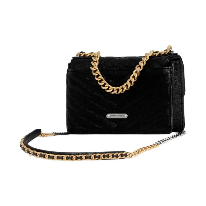 REBECCA MINKOFF Edie Genuine Leather Handbag Shoulder Bag Crossbody Bag Mini Women's Black-1