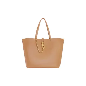 REBECCA MINKOFF Genuine Leather Tote Bag Shopping Bag Handbag Large Size Women's Natural