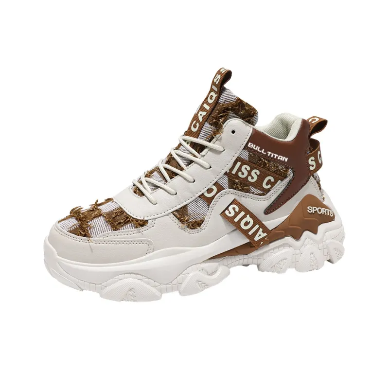 GONG NIU JU REN Anti-Slip Wear-Resistant High-Top Chunky Sneakers Unisex-14