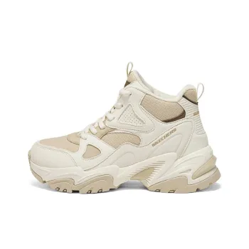 Skechers DLITES Breathable And Resilient High-Top Casual Running Shoes Women's Beige