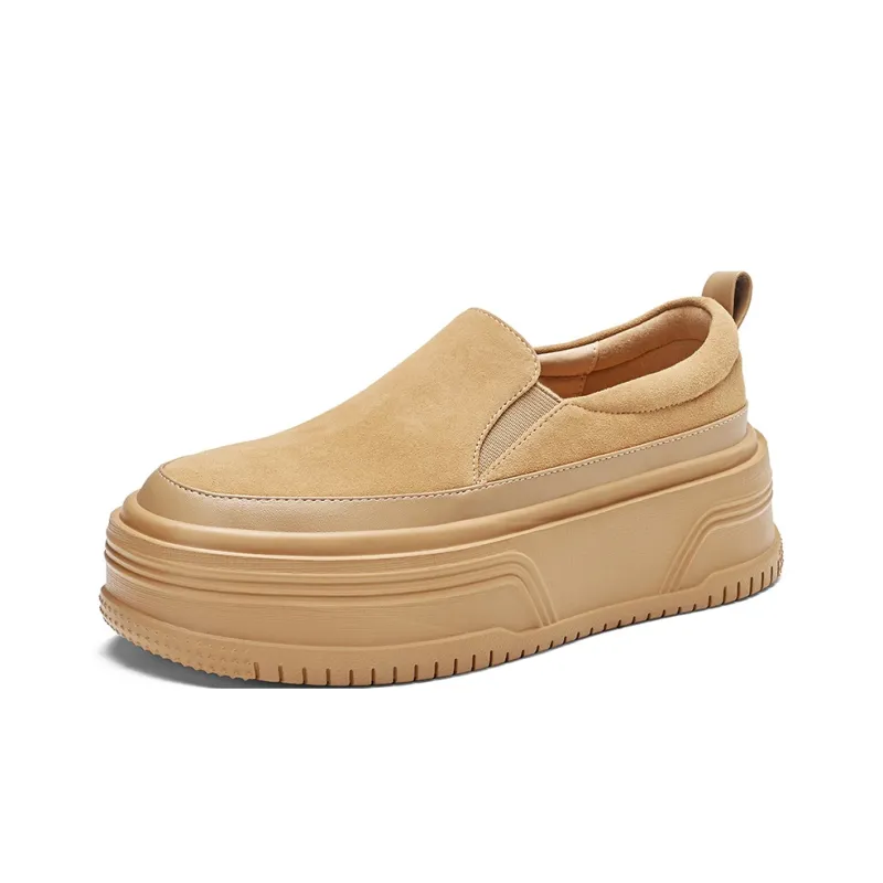 BOSSSUNWEN Low Top Skateboard Shoes Women's Apricot-1