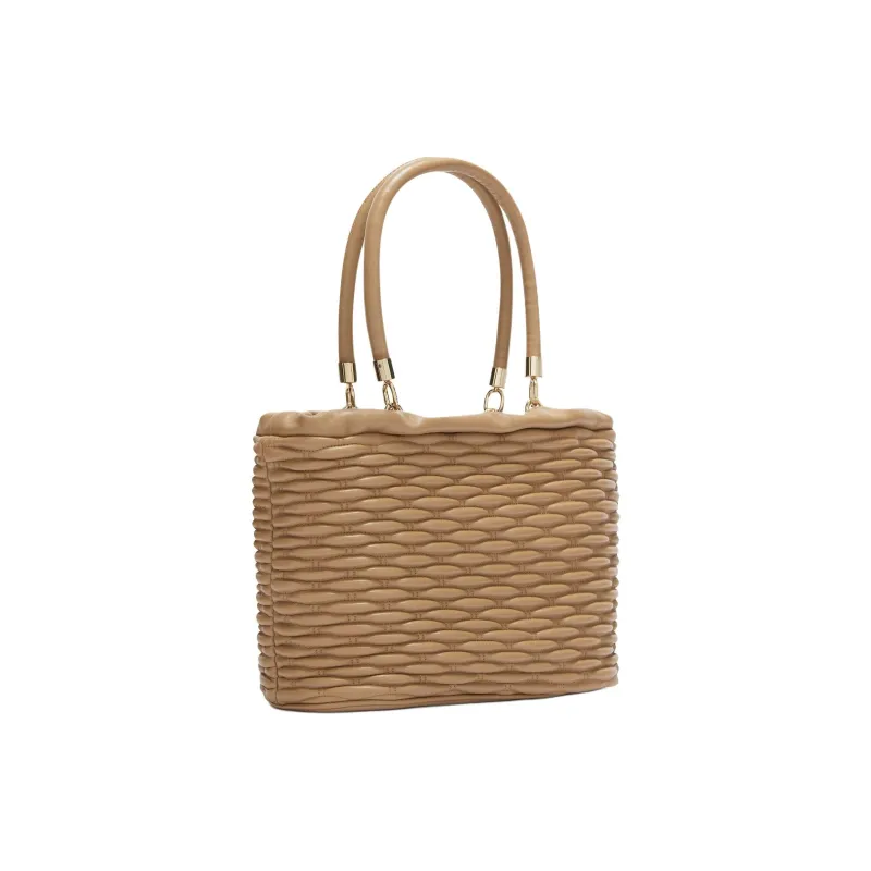 Furla Calfskin Handbag Medium Size Women's Desert Yellow-1
